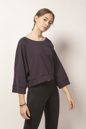 Felpa Raglan melanzana