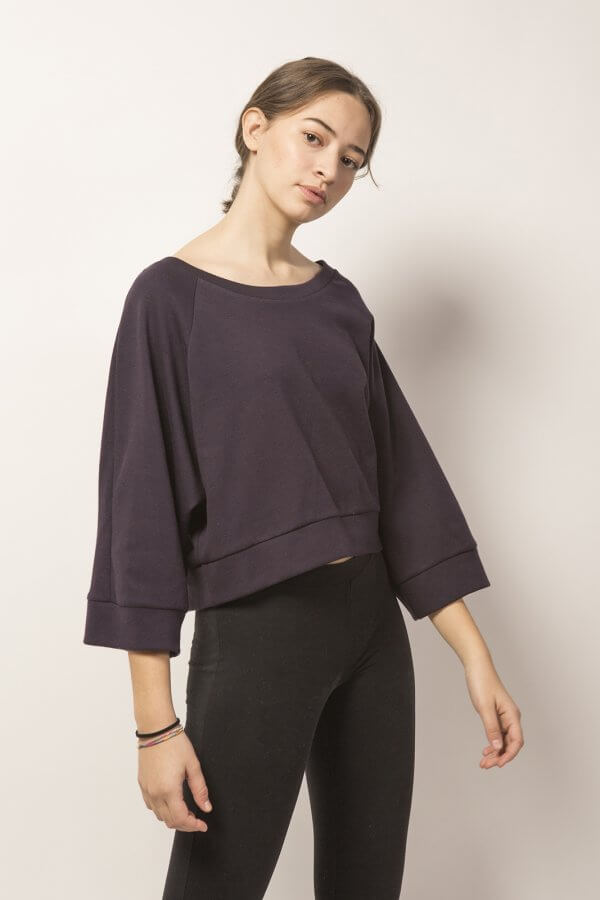 Felpa Raglan melanzana
