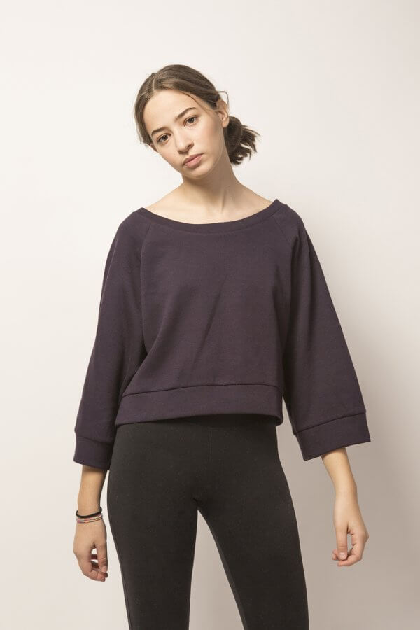 Felpa Raglan melanzana - immagine 3