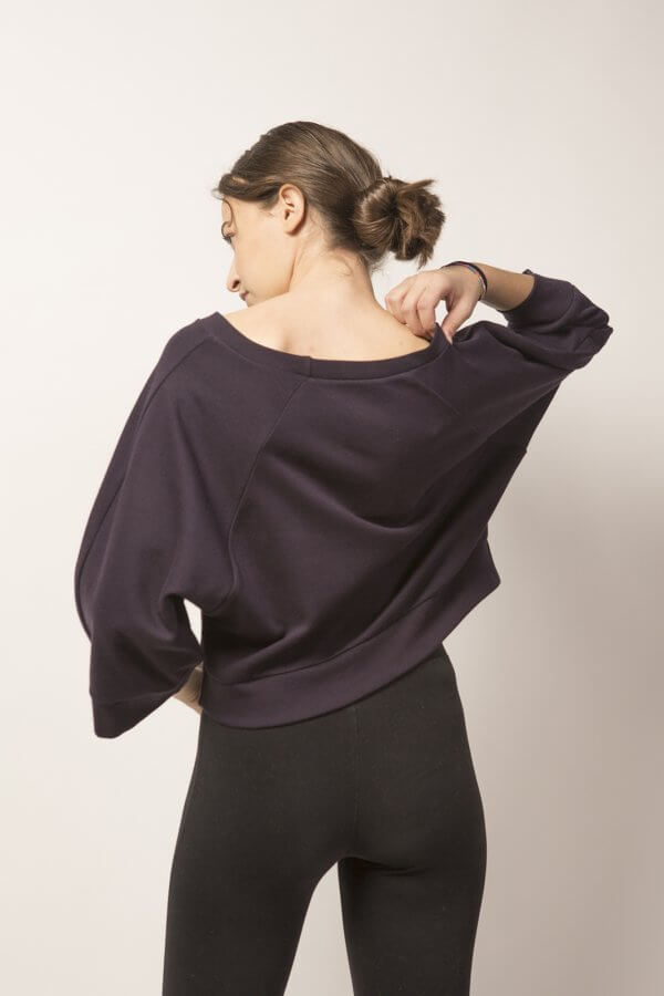 Felpa Raglan melanzana - immagine 4