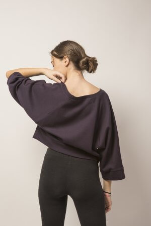 Felpa Raglan castagna/blu