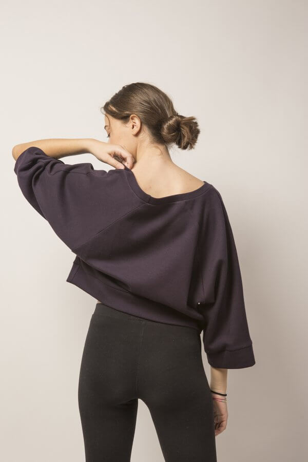 Felpa Raglan melanzana - immagine 5
