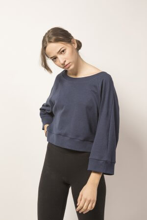 Felpa Raglan blu mare