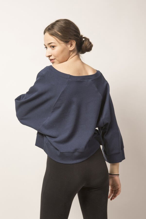 Felpa Raglan blu mare - immagine 4