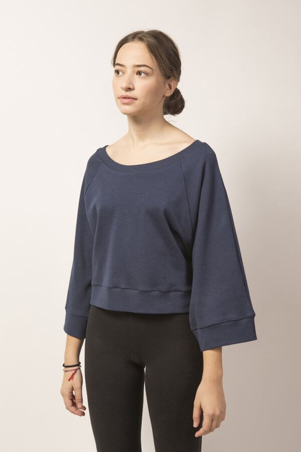 Felpa Raglan blu mare - immagine 5